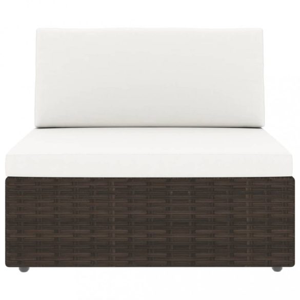 10 részes barna polyrattan kerti ülőgarnitúra párnákkal