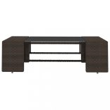 10 részes barna polyrattan kerti ülőgarnitúra párnákkal