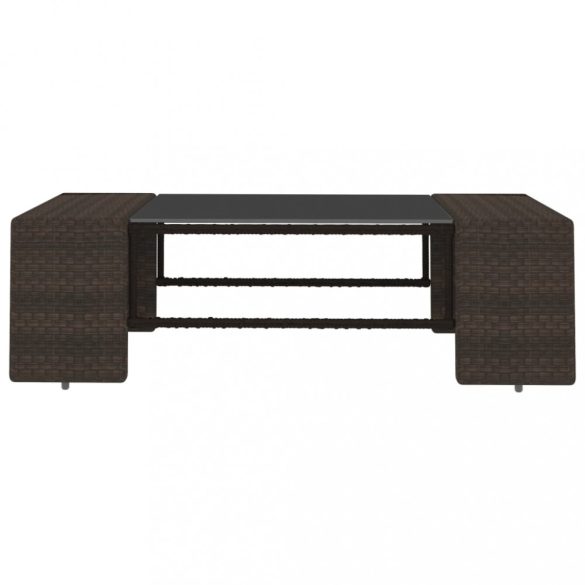 10 részes barna polyrattan kerti ülőgarnitúra párnákkal