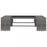 9 részes szürke polyrattan kerti ülőgarnitúra párnákkal