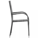 7 részes szürke kerti étkezőgarnitúra