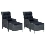 7 részes sötétszürke kerti étkezőgarnitúra