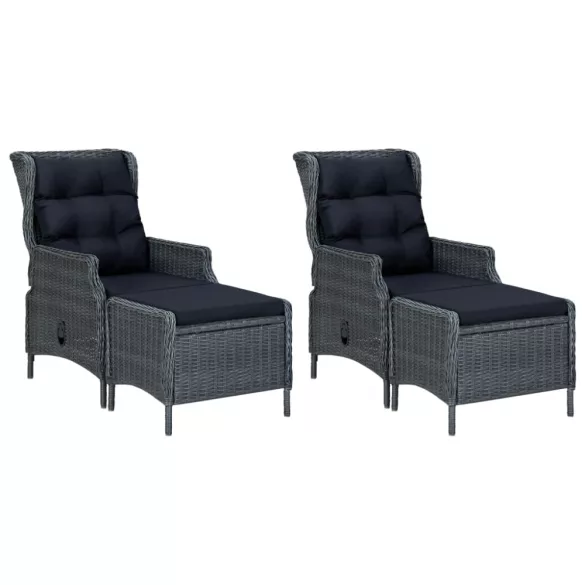 7 részes sötétszürke kerti étkezőgarnitúra