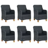 7 részes sötétszürke kerti étkezőgarnitúra