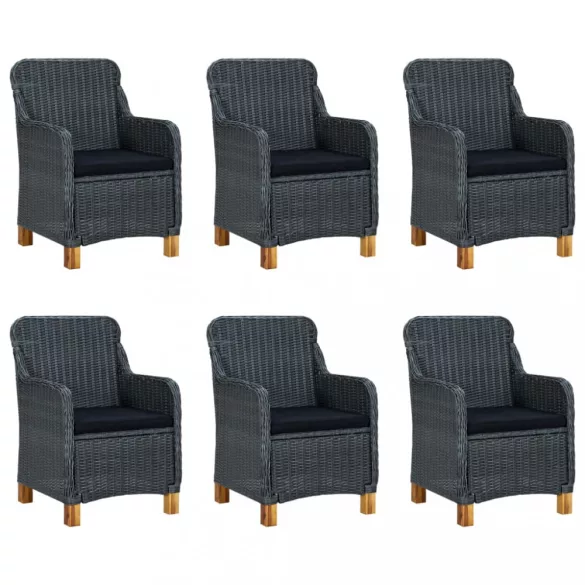 7 részes sötétszürke kerti étkezőgarnitúra