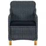 7 részes sötétszürke kerti étkezőgarnitúra