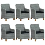 7 részes világosszürke kerti étkezőgarnitúra