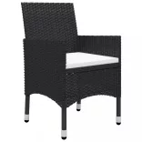 9 részes fekete kerti étkezőgarnitúra