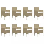 9 részes bézs kerti étkezőgarnitúra