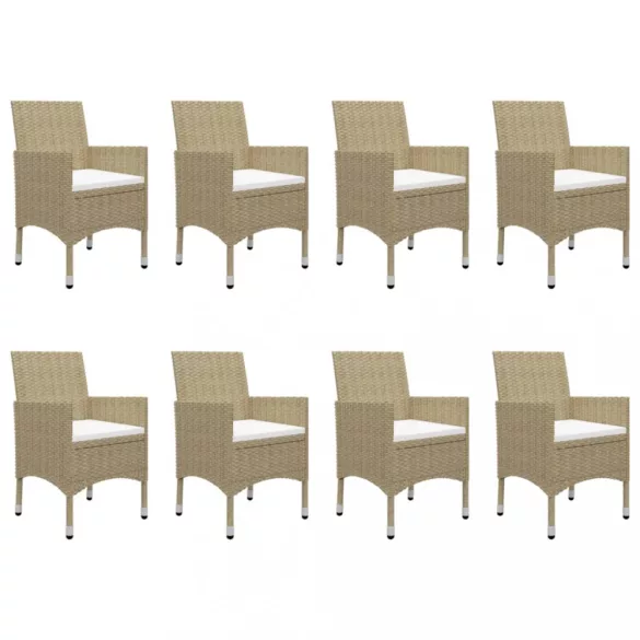 9 részes bézs kerti étkezőgarnitúra