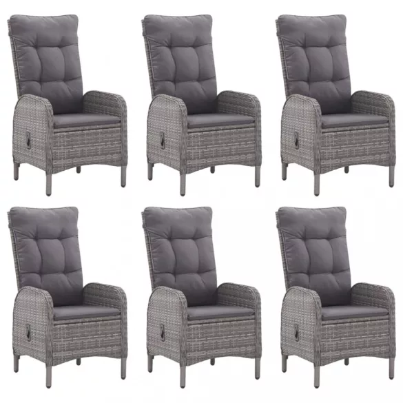 7 részes szürke kerti étkezőgarnitúra