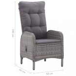 9 részes szürke kerti étkezőgarnitúra