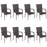 9 részes barna kerti étkezőgarnitúra