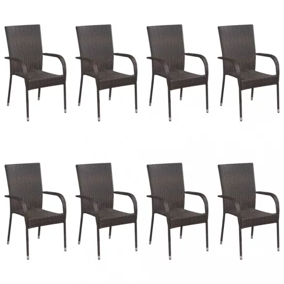 9 részes barna kerti étkezőgarnitúra