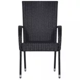 9 részes fekete kerti étkezőgarnitúra