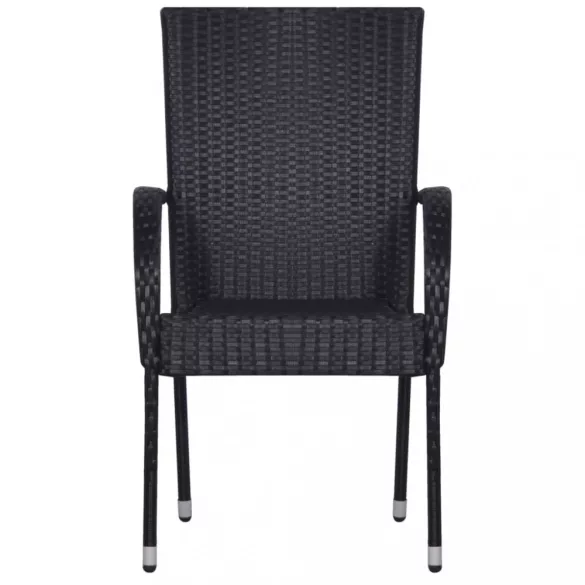 9 részes fekete kerti étkezőgarnitúra