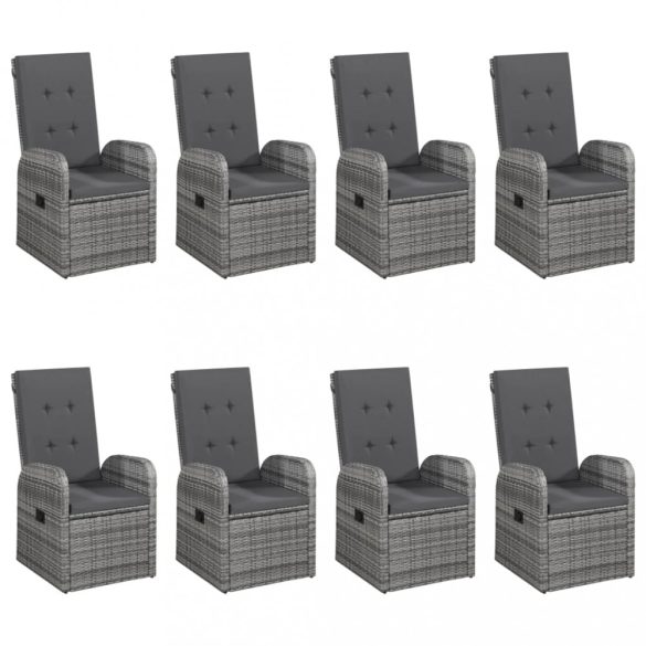 9 részes szürke kerti étkezőgarnitúra