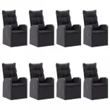 9 részes fekete kerti étkezőgarnitúra