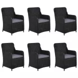 9 részes fekete kerti étkezőgarnitúra