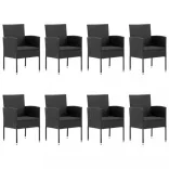 9 részes fekete kerti étkezőgarnitúra