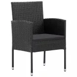 9 részes fekete kerti étkezőgarnitúra