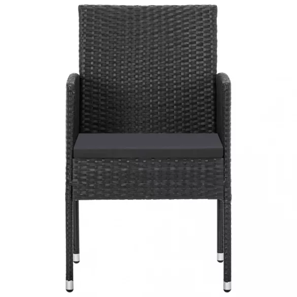 9 részes fekete kerti étkezőgarnitúra