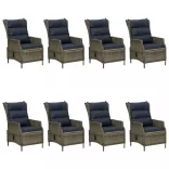 9 részes barna kerti étkezőgarnitúra