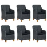 7 részes sötétszürke kerti étkezőgarnitúra