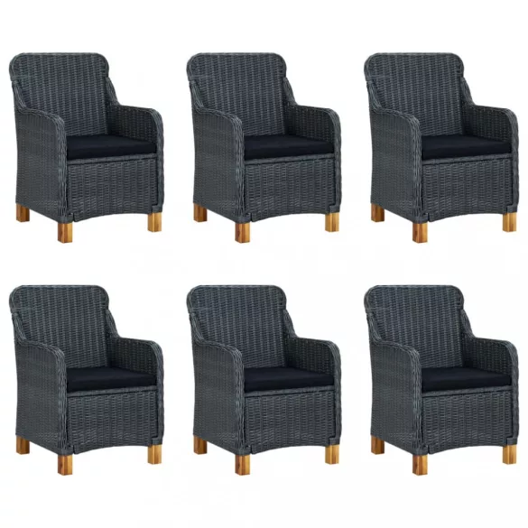 7 részes sötétszürke kerti étkezőgarnitúra