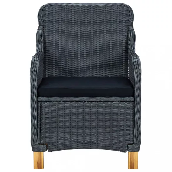 7 részes sötétszürke kerti étkezőgarnitúra