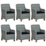 9 részes világosszürke kerti étkezőgarnitúra