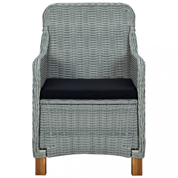 9 részes világosszürke kerti étkezőgarnitúra