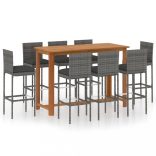 9 részes szürke kerti bárszett párnákkal