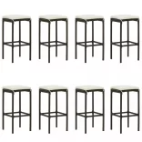 9 részes barna kerti bárszett párnákkal