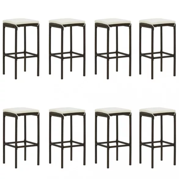 9 részes barna kerti bárszett párnákkal