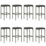 9 részes szürke kerti bárszett párnákkal