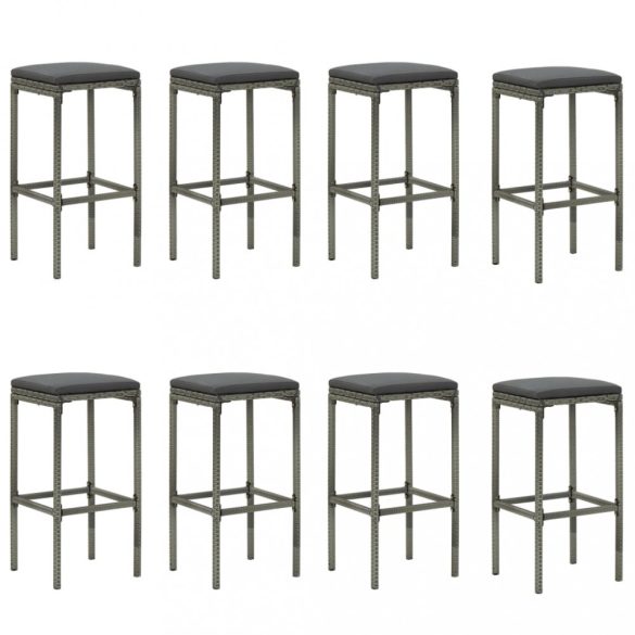 9 részes szürke kerti bárszett párnákkal