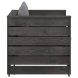 2 részes szürke impregnált fa kerti társalgó párnákkal