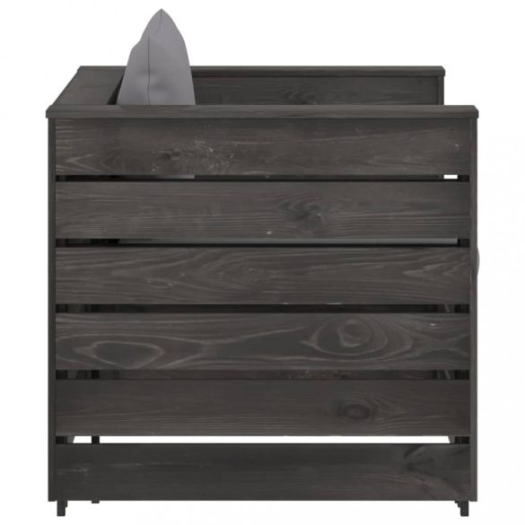 2 részes szürke impregnált fa kerti társalgó párnákkal