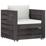 2 részes szürke impregnált fa kerti társalgó párnákkal