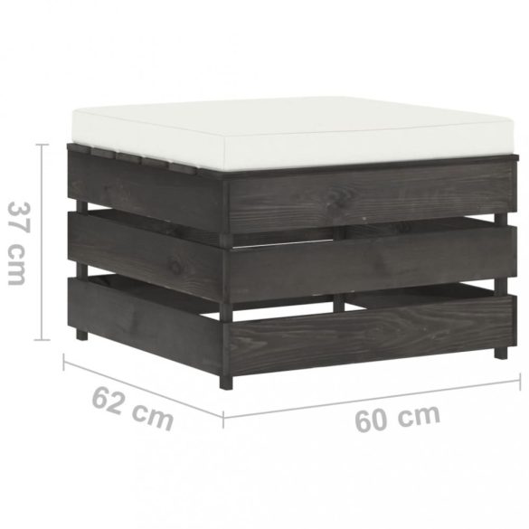 2 részes szürke impregnált fa kerti társalgó párnákkal