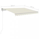 krémszínű automata szélérzékelős és LED-es napellenző 300x250cm