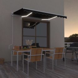   antracitszürke szélérzékelős és LED-es napellenző 300 x 250 cm