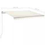 krémszínű kézzel kihúzható napellenző 350 x 250 cm