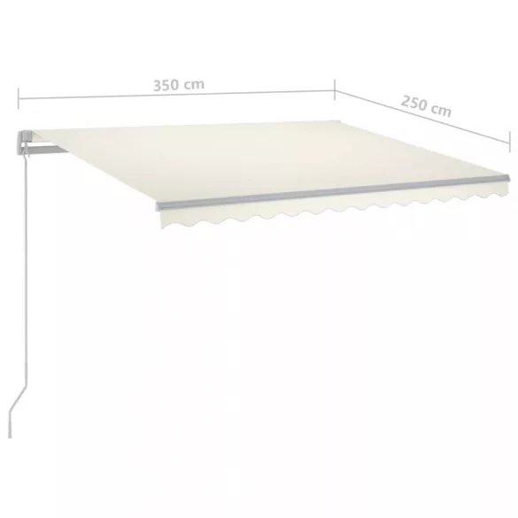 krémszínű kézzel kihúzható napellenző 350 x 250 cm