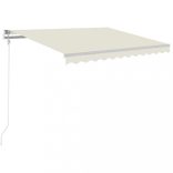 krémszínű automata szélérzékelős és LED-es napellenző 350x250cm