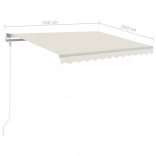 krémszínű automata szélérzékelős és LED-es napellenző 350x250cm