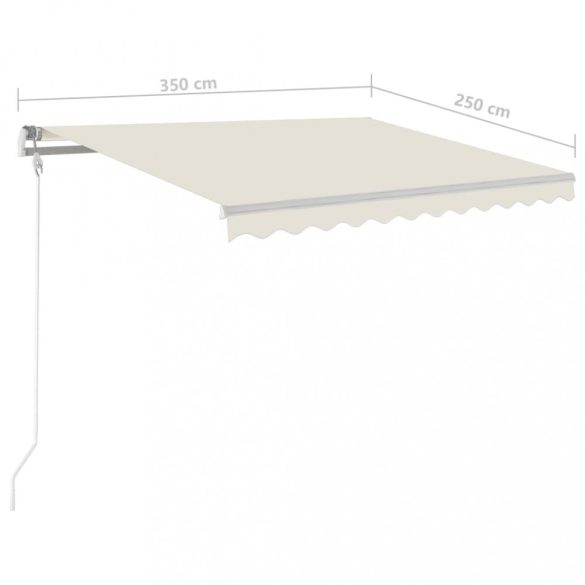 krémszínű automata szélérzékelős és LED-es napellenző 350x250cm
