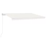 krémszínű kézzel kihúzható LED-es napellenző 450 x 300 cm