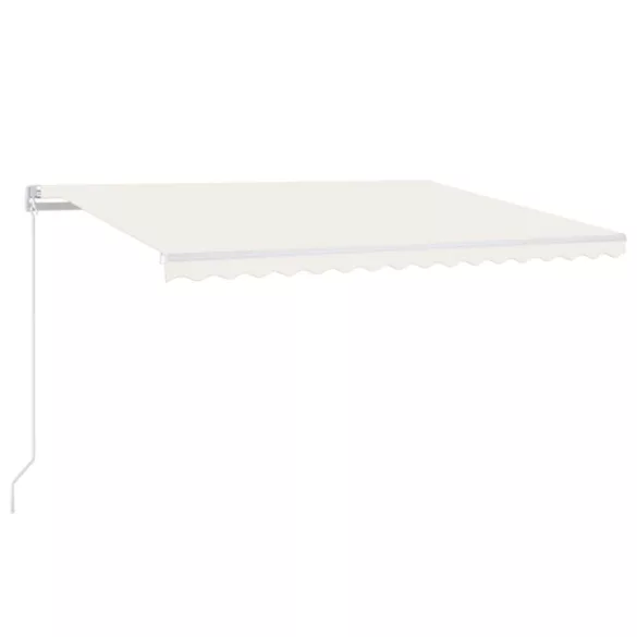 krémszínű kézzel kihúzható LED-es napellenző 450 x 300 cm